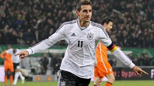 Miroslav Klose scored nine of Germany's 34 goals in qualifying